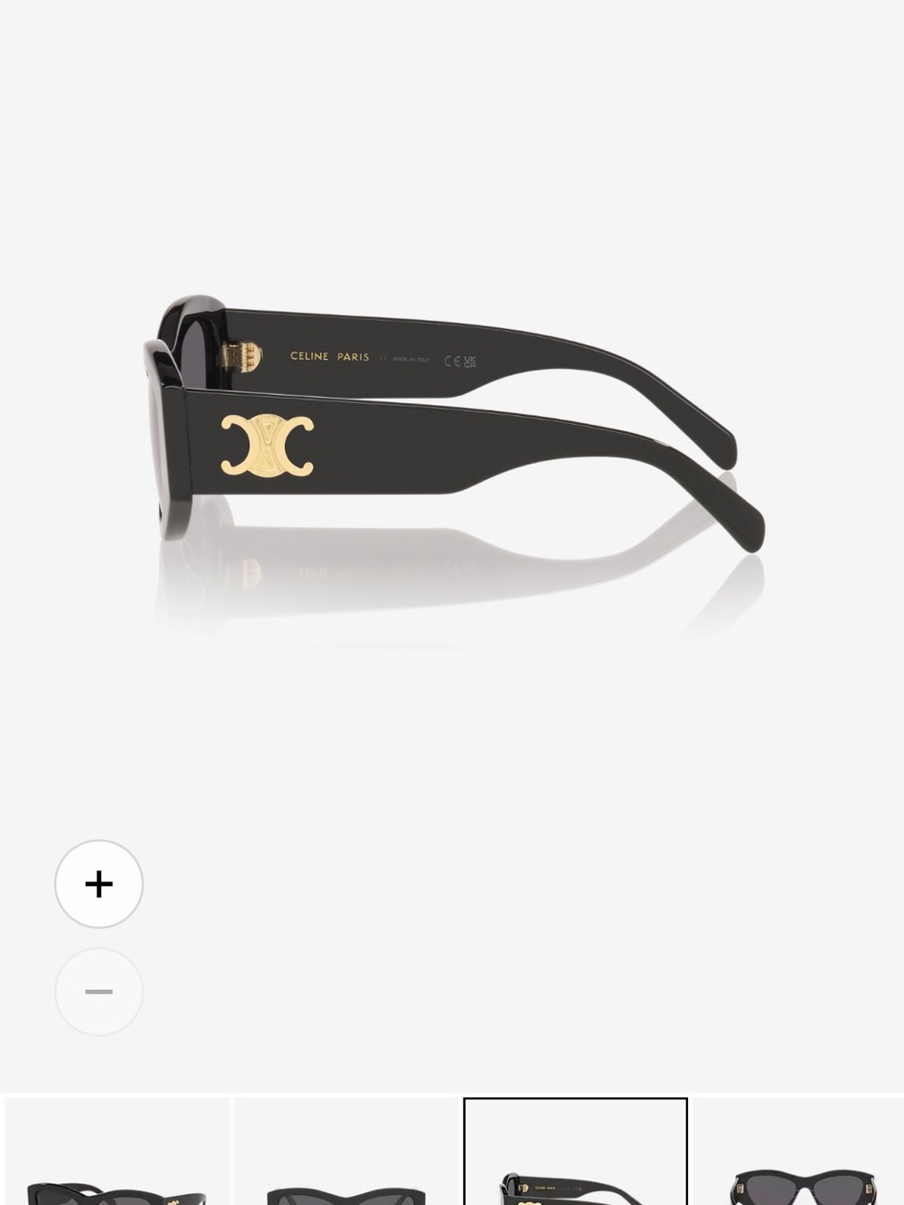 Celine Black Sunglasses with Gold Triomphe Accent